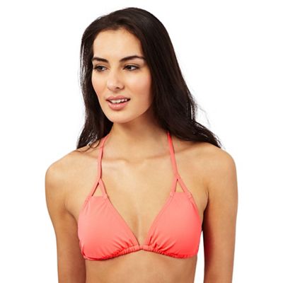 Red Herring Pink triangle bikini top